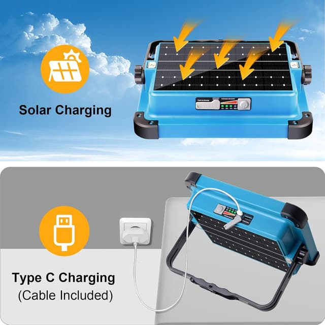 Detalle 2 de ErayLife 100W rechargeable work light 10000lm