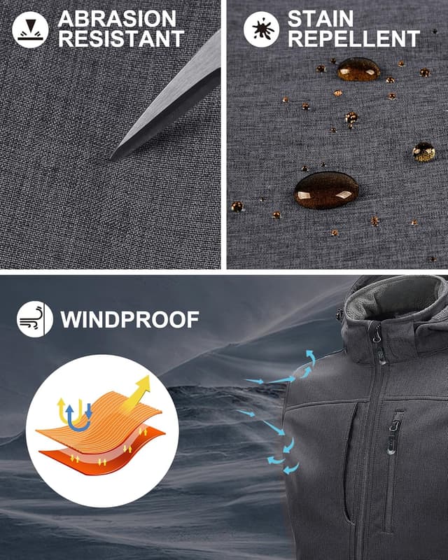 Thumbnail 5 de 33,000ft Weste Herren Outdoor Softshell Jacke mit Kapuze