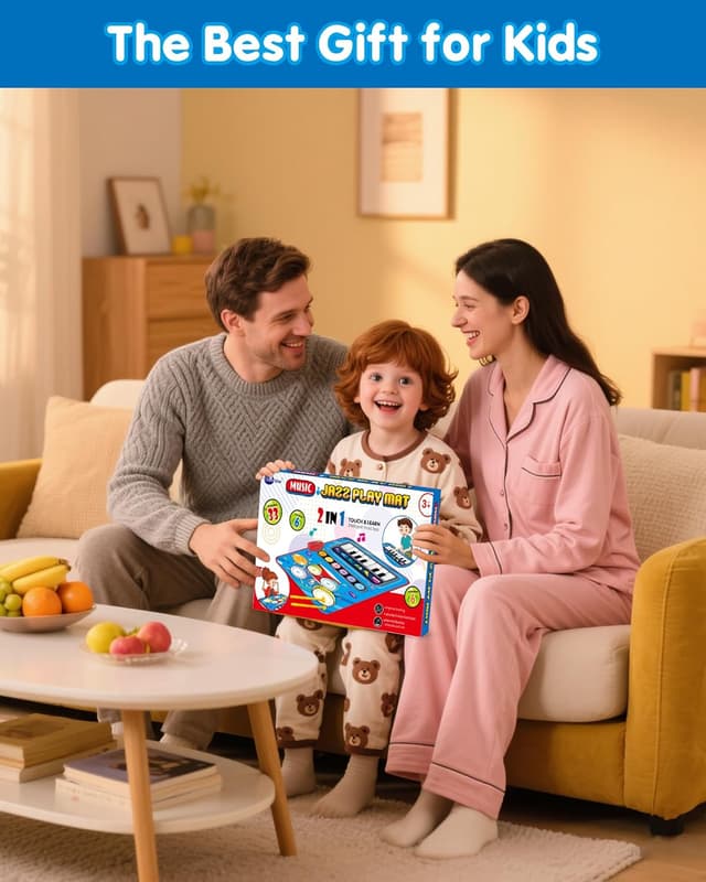 Thumbnail 6 de Baby Musical Mat for 12–18 Month Boys & Girls (Blue) — Piano & Drum Touch Keys with Adjustable Volume