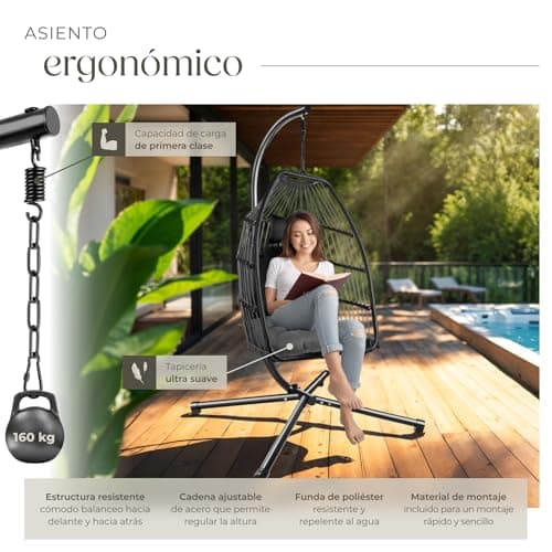 Detalle 2 de tectake columpio jardín exterior 160 kg
