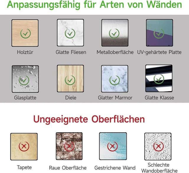 Detalle 2 de Latoxcaa große Klebehaken Extra Stark (transparent, ablösbar) Heavy-Duty bis 10 kg, wasserdicht & rostfrei, 20 Stück