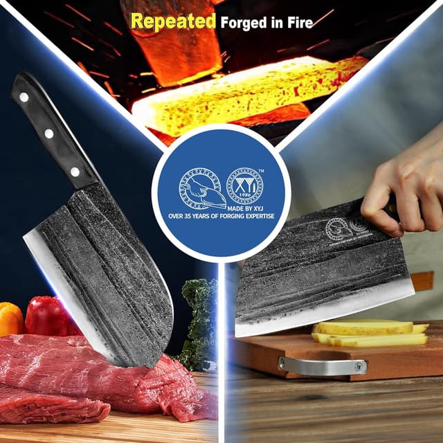 Detalle 2 de XYJ Chef Knife y Pinzas de Carne, 7.5" 🌟 Años de Tradición