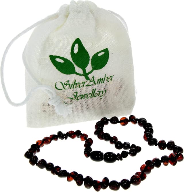 Detalle de SilverAmber Jewellery Collana in ambra baltica 100% naturale (Cognac, ciliegia, miele, limone o ombré) lucida e grezza