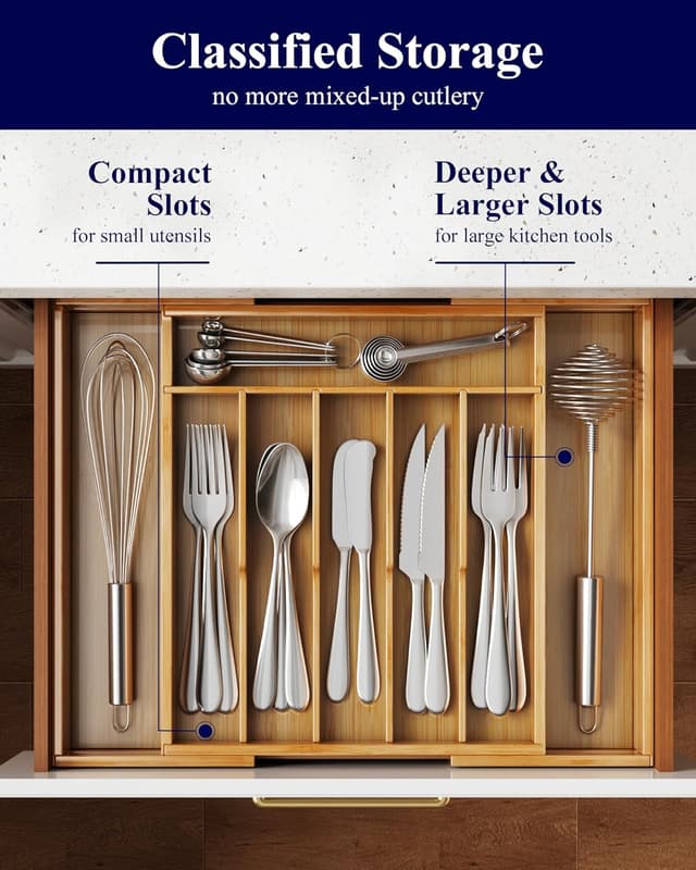 Detalle de Kitsure Silverware Organizer expandable