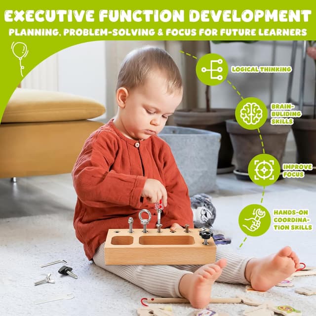 Detalle de TenFans Montessori screwdriver board for fine motor
