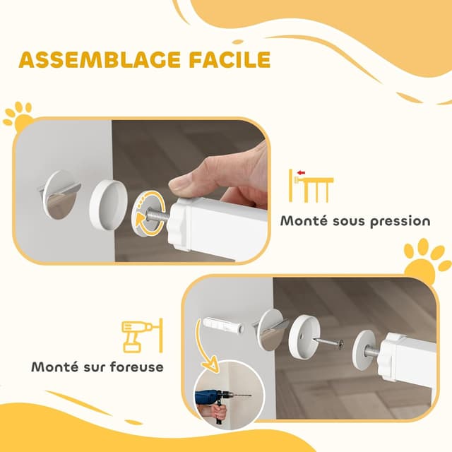 Thumbnail 4 de PawHut Barrière de sécurité extensible 76–104×77 cm