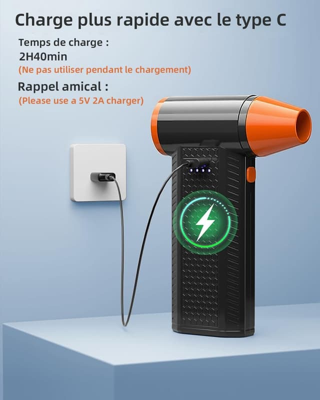 Thumbnail 3 de Souffleur d'Air Électrique 130000RPM Orange