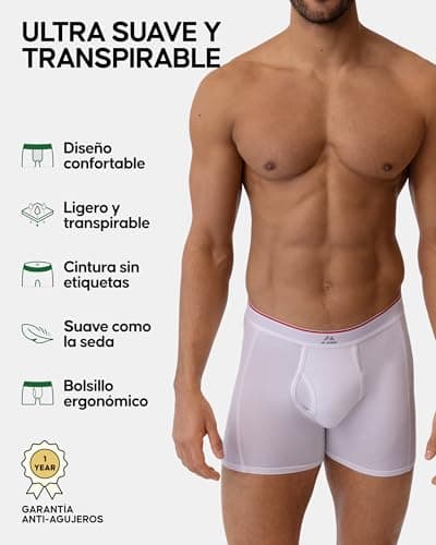 Detalle 2 de DANISH ENDURANCE calzoncillos tipo boxer de bambú para hombre (pack con o sin bragueta)
