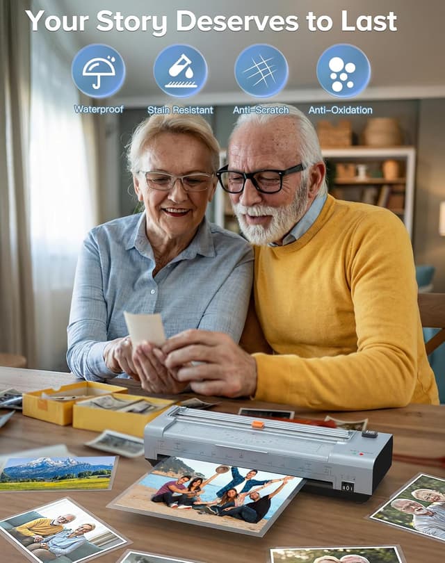 Detalle 2 de 13 Inch Laminator Machine for A3/A4 with Hot & Cold, Anti-Jam, 20 Laminating Sheets and 10-in-1 Trimmer/Cutter