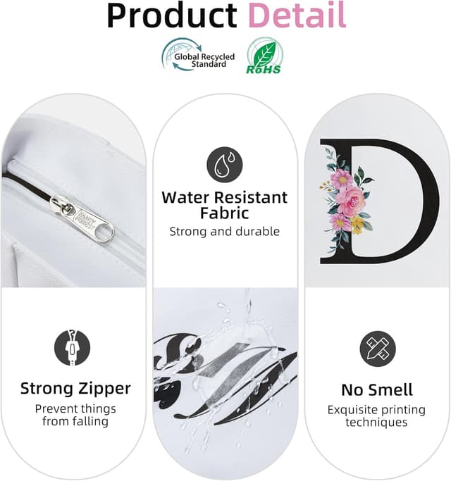 Thumbnail 3 de KALIDI personalised zip tote bag (A–Z monogram) – large nylon shopper