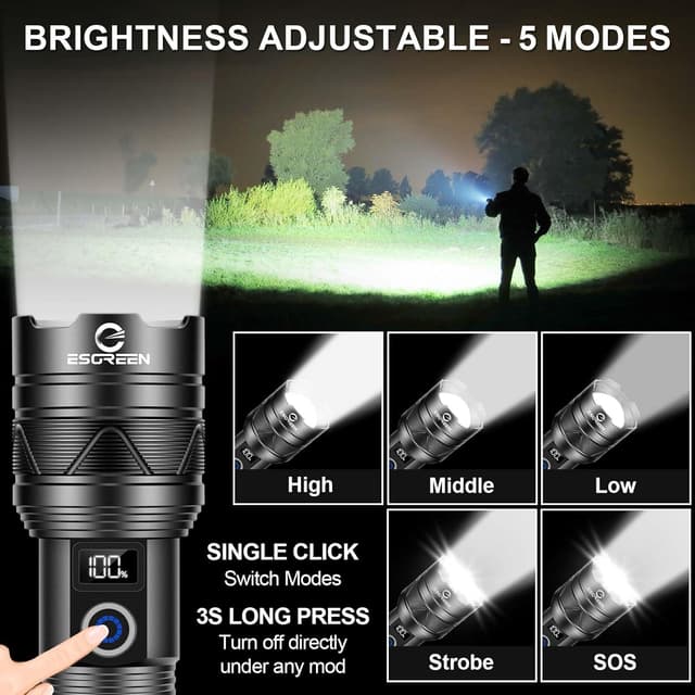 Thumbnail 4 de Rechargeable Torches LED Super Bright 500000 Lumens torch 🔦