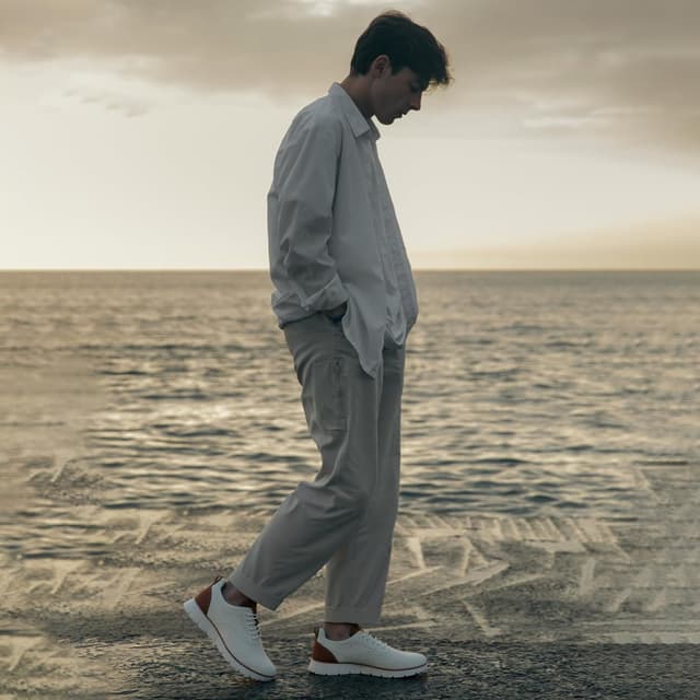 Detalle 2 de LEZTA Herren Anzugschuhe Sneaker (Oxford-Style) – atmungsaktive Mesh-/Strick-Oberfläche, rutschfest