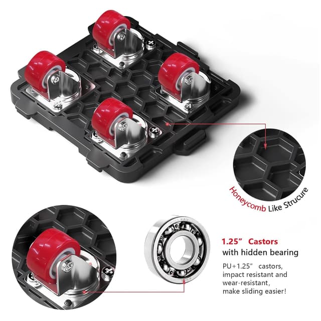 Detalle de ONEON Furniture Movers with Wheels & Lifter Set – 300 kg Capacity Dolly, Extendable Lifter & Jacks