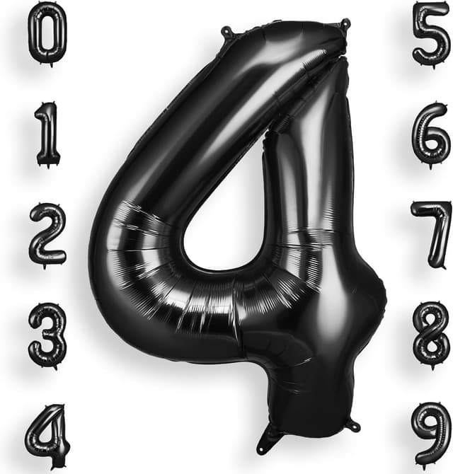 Imagen de AOOSU Black Helium Balloons 4 number en OfertitasTOP