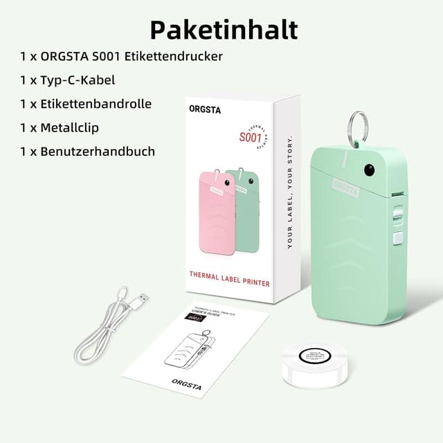 Thumbnail 6 de ORGSTA S001 Etikettendrucker 2000 mAh 🖨