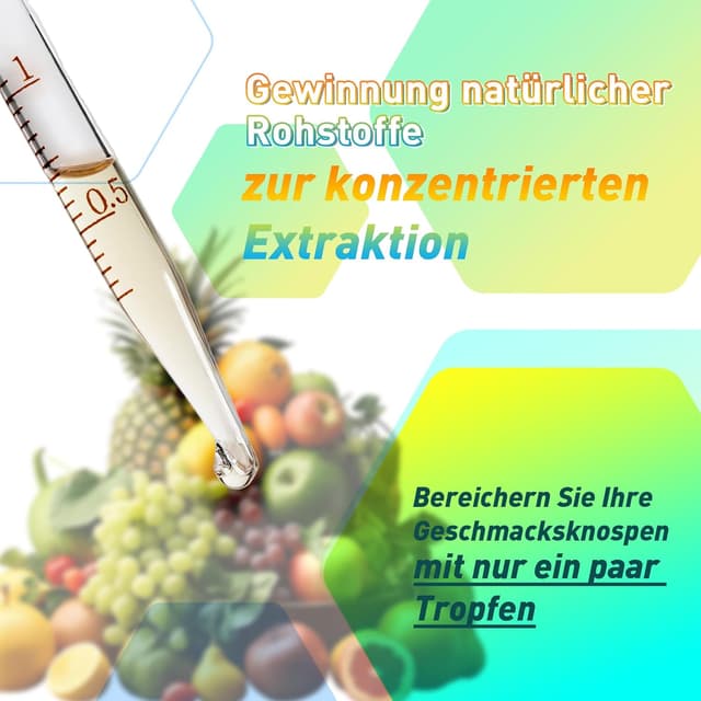 Detalle de Aromakonzentrat 5x10 ml Hochdosiertes Lebensmittelaroma – zum einfachen Mischen für Kochen, Backen & Getränke