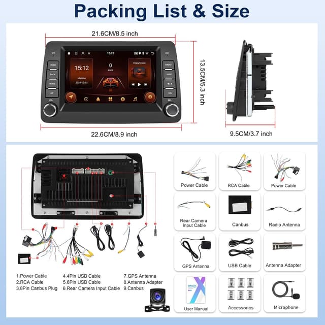 Thumbnail 6 de GOHHDL Autoradio Android 2G+64G per Fiat Panda 169 (2002-2012) con Wireless CarPlay, Android Auto, GPS Wi‑Fi e telecamera posteriore