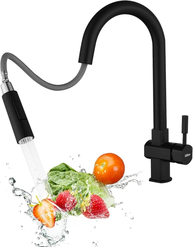 Detalle de Süßren Grifo Cocina Negro extraíble 1,5 m