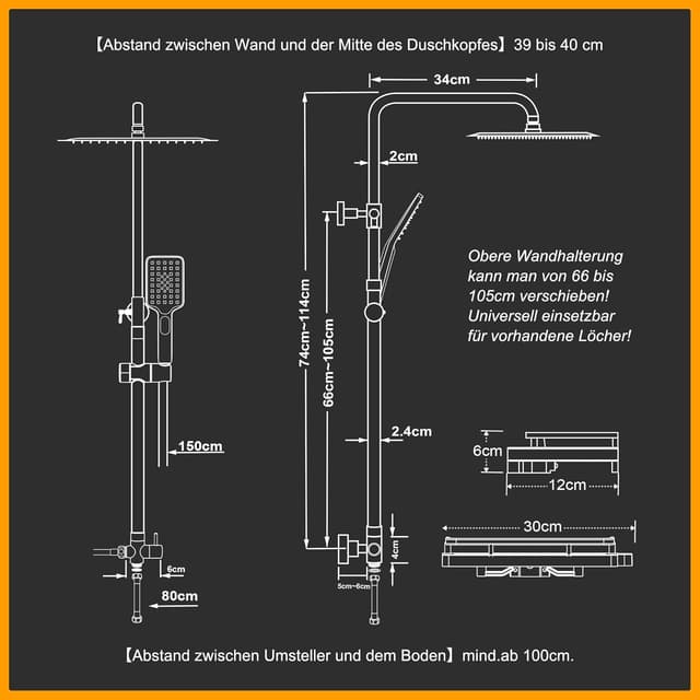Thumbnail 5 de Görbach Colonne de douche pluie 25 cm