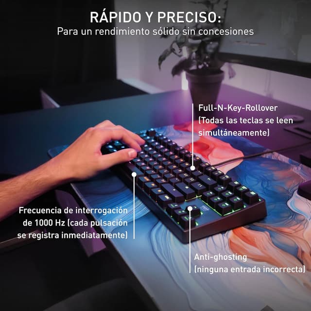 Detalle 1 de CHERRY XTRFY K4V2 TKL Gaming Teclado RGB, AZERTY