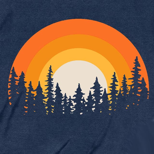 Detalle de Qskall Women’s Hiking T-Shirt – Adventure Forest Sunset Tee for Camping & Everyday Wear