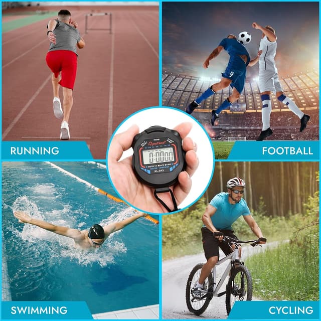 Detalle de CREADY® Chronomètre Sport avec sifflet : timer numérique pour football, natation ou athlétisme