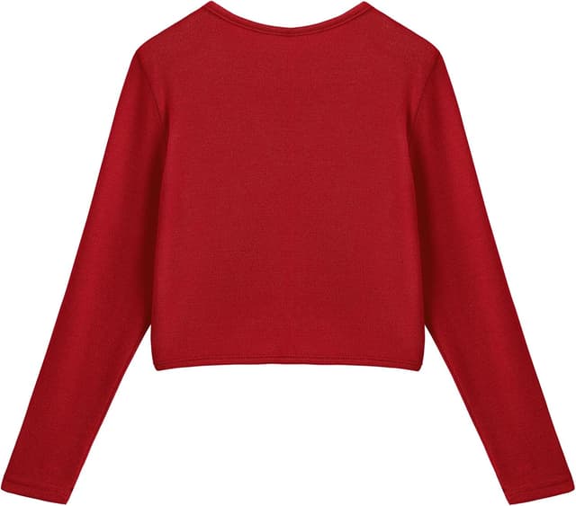 Detalle de Arshiner Mädchen-Bolero Strickjacke mit Knopfverschluss (offene Vorderseite), 8 bis 14 Jahre