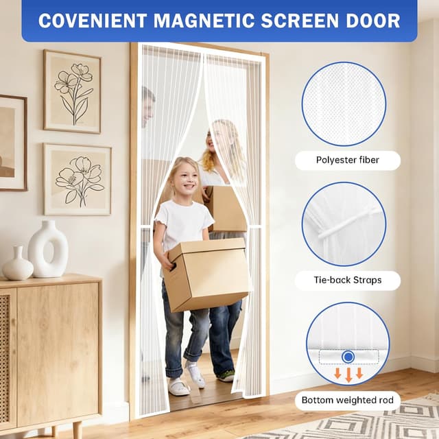 Detalle de JIANJIAO zanzariera magnetica 85x230 cm