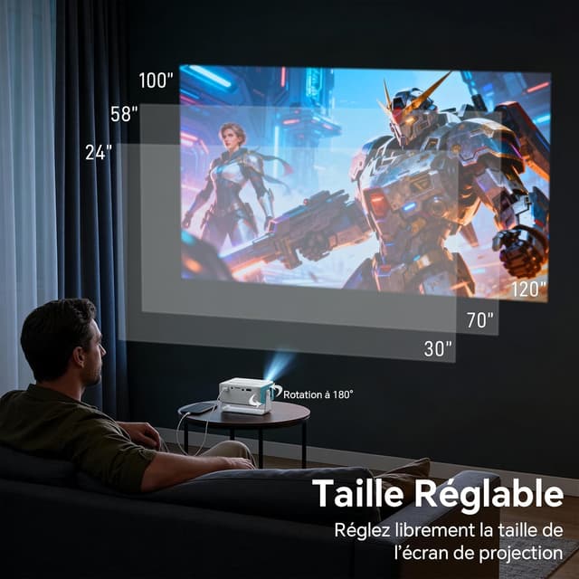 Thumbnail 3 de WOLFANG Vidéoprojecteur Portable Mini 1080P