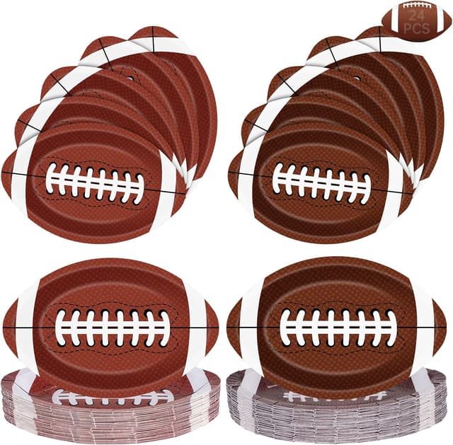 Imagen de Football Plates 24-Pack 9.4x6.2 inch 🏈 en OfertitasTOP