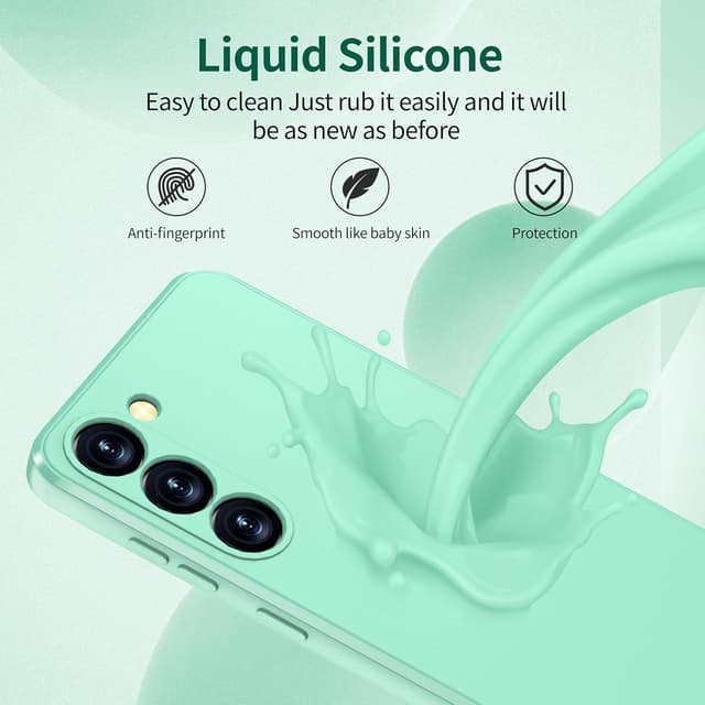 Detalle 2 de Watana for Samsung Galaxy S23 5G Case in Liquid Silicone (Mint Green) — shockproof, dustproof full-body cover