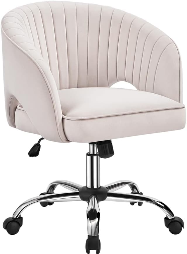 Detalle de Yaheetech poltroncina ergonomica 360 gradi crema