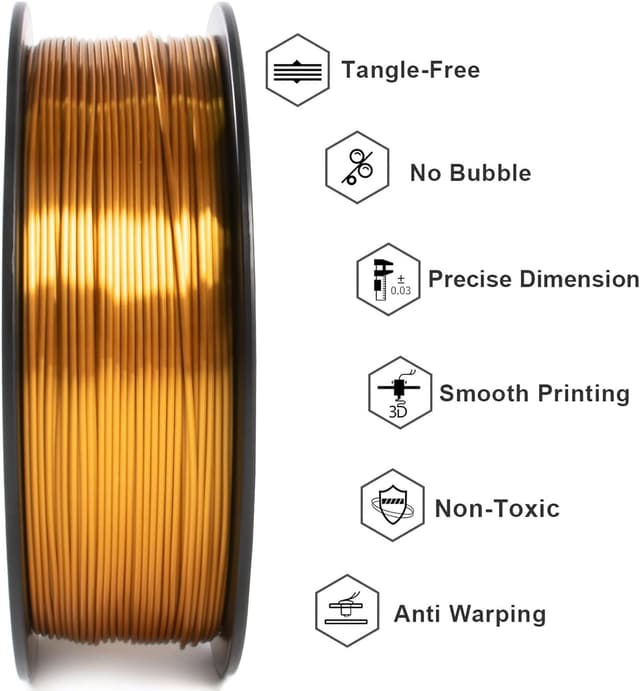 Thumbnail 2 de GEEETECH PLA Filament 1kg Silk Gold