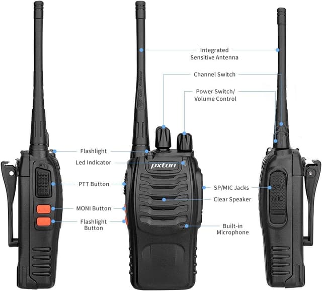Thumbnail 3 de pxton PX-888S walkie talkies 6 Pack