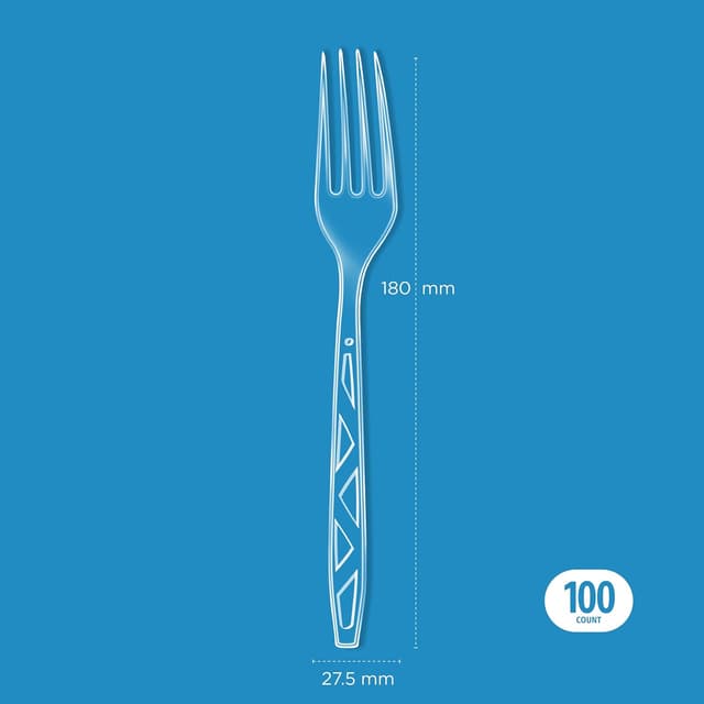 Thumbnail 2 de Amazon Basics Clear Plastic Forks 100 🍴