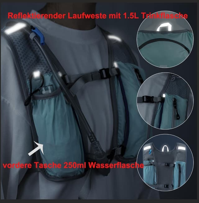 Detalle 2 de Laufweste verstellbar mit 1,5L Trinkflasche