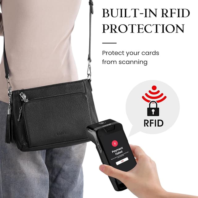 Thumbnail 6 de befen Genuine Leather Crossbody Bag with Built-in Wallet, RFID Blocking & Anti-theft Clips (Small)