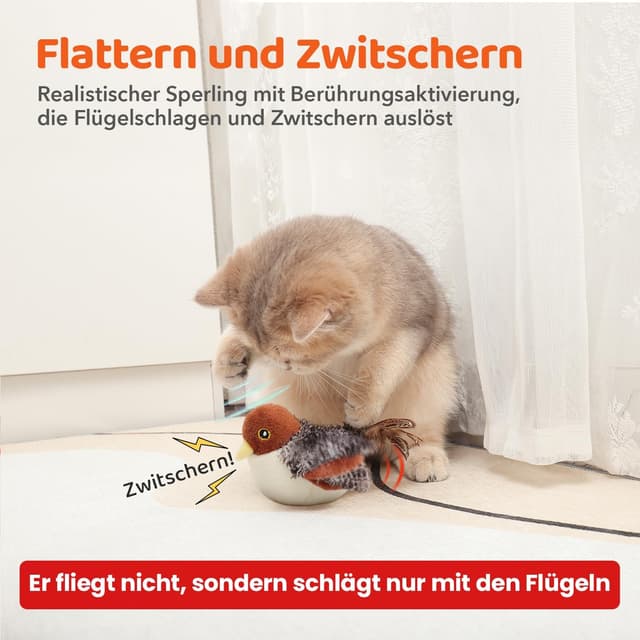 Thumbnail 1 de Potaroma Flatternder Spatz 10,2 cm 🐱