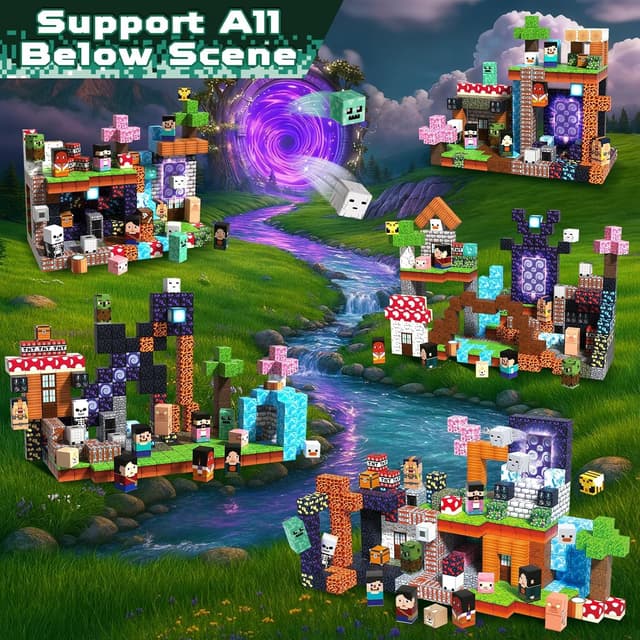 Detalle de GraceDuck 300PCS Magnetic Blocks – magnetic building cubes STEM STEM Montessori sensory toy set for ages 3–9