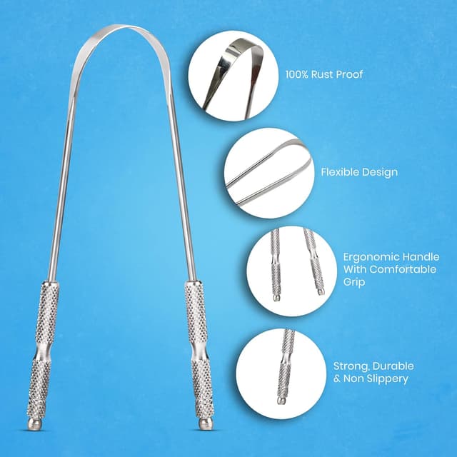 Thumbnail 5 de HOKIN Tongue Scraper 2pcs stainless steel