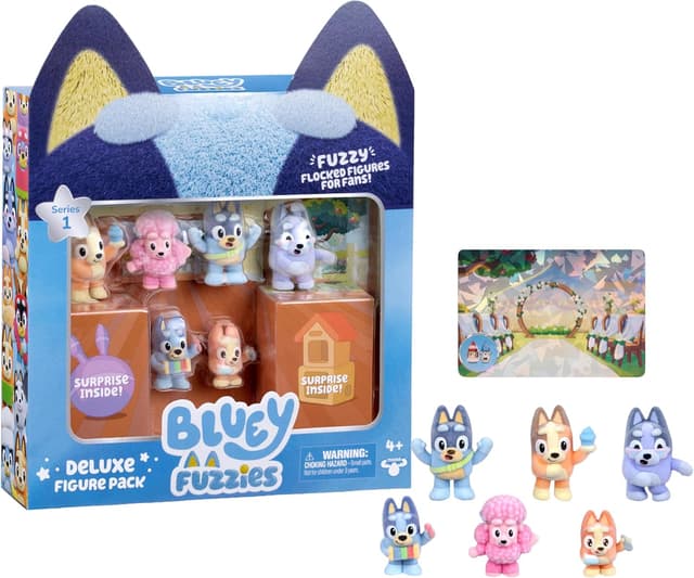 Detalle de Bluey Fuzzies Deluxe Figure Pack 6 mini-figures