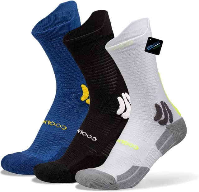 Detalle de BRISIRA Coolmax Bambou — chaussettes de running/ randonnée avec compression (lot de 3)
