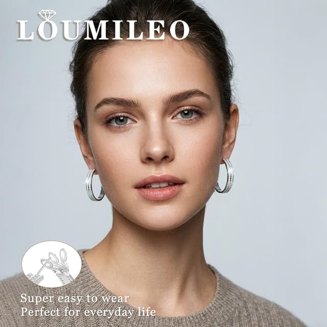 Detalle 2 de LOUMILEO 5MM Creolen Silber 925