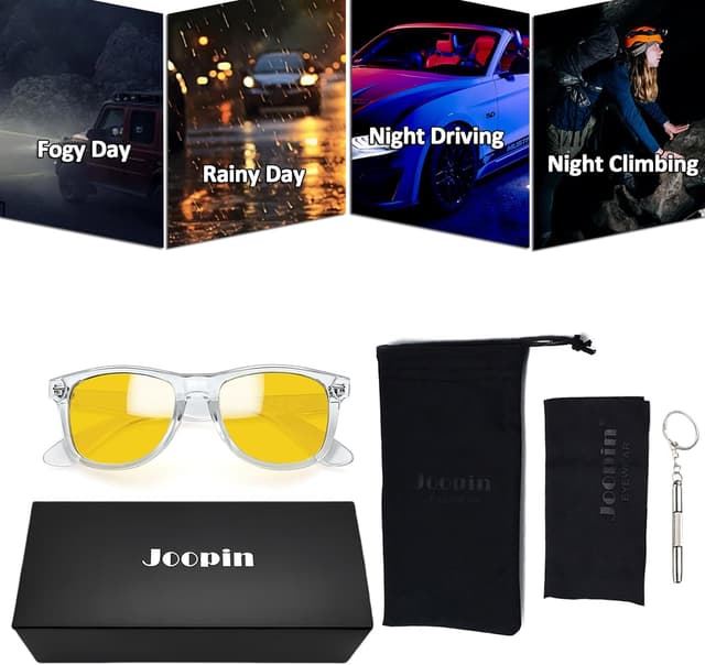 Detalle de Joopin klassische Sonnenbrille Herren & Damen (polarisiert) Retro rechteckig mit UV400