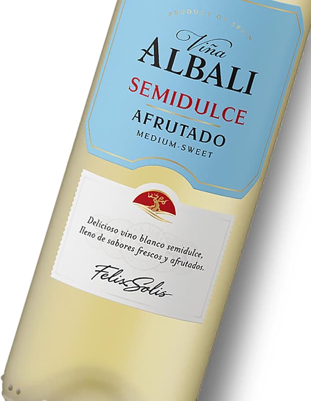 Detalle 1 de Viña Albali Blanco Semidulce - 6 Botellas de 750 ml 🍷