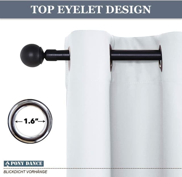 Thumbnail 6 de PONY DANCE Tenda oscurante con occhielli L 140 x A 260 cm (2 pezzi) bianco grigiastro
