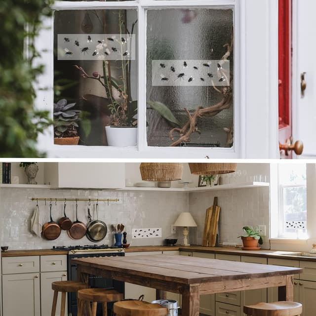 Detalle de GeeRic Lot de 50 autocollants transparents pour pièges à mouches de fenêtre