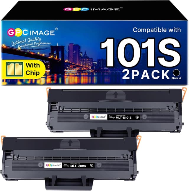 Detalle de GPC Image MLT-D101S Black Toner Cartridge Compatible (2-Pack) for Samsung ML/SCX Series