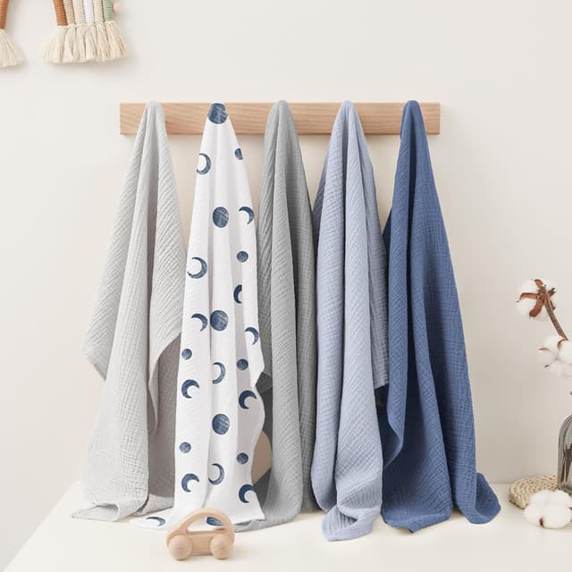 Thumbnail 5 de Susurration 8-Pack 100% Cotton Muslin Cloths (60 x 60 cm) for Newborn Burping & Swaddling