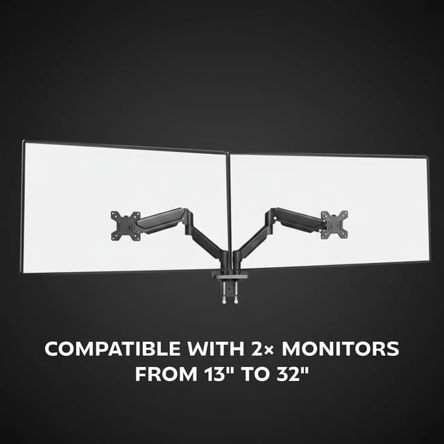 Detalle 2 de Mars Gaming MARM-PRO2 supporto per doppio monitor con doppia molla a gas e movimento 360° fino a 27”